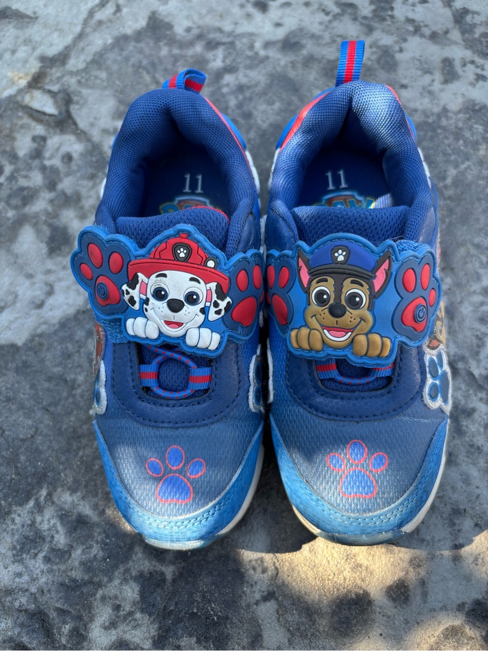 Paw Patrol Blue Boys' Light-Up Sneakers with Marshall & Chase